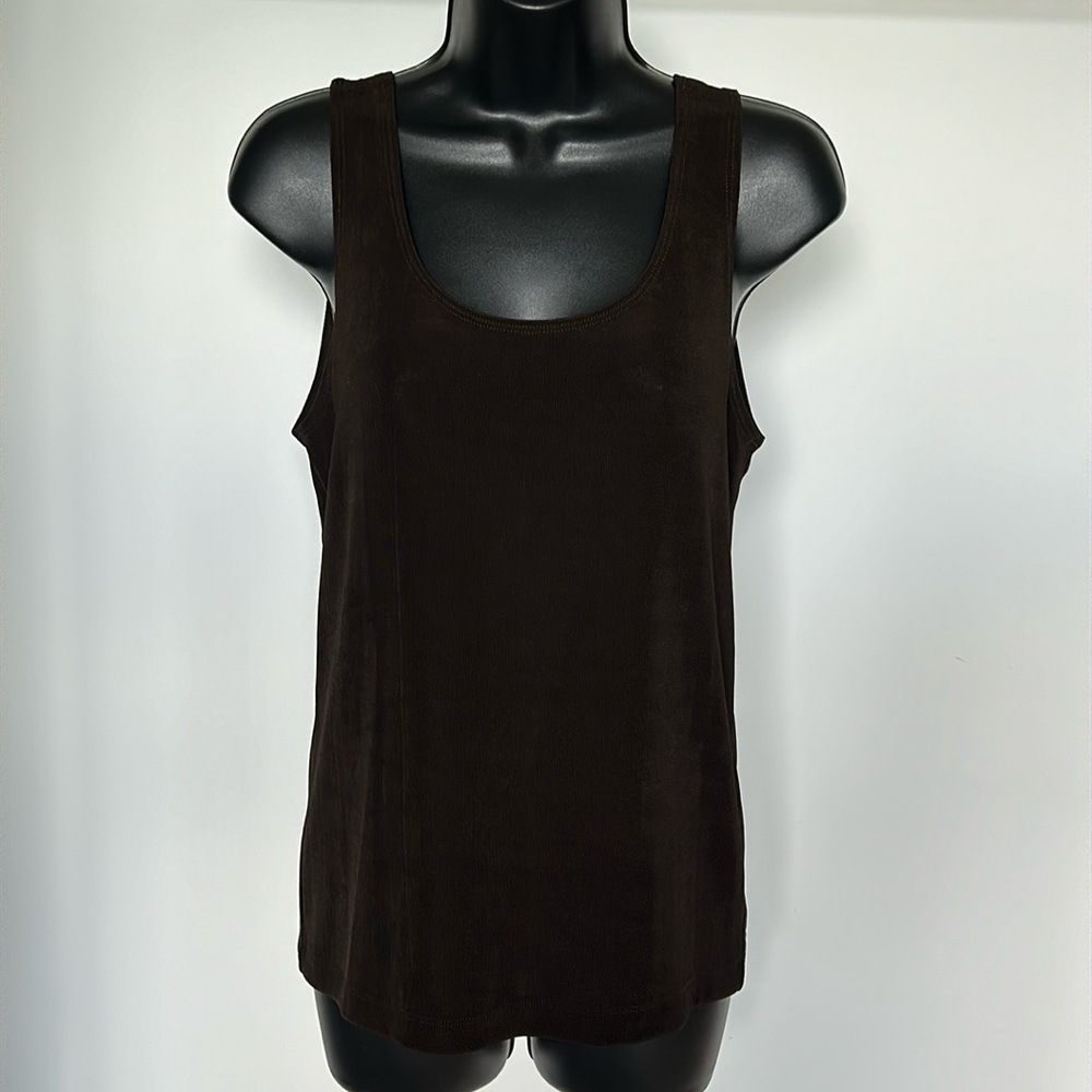 CHICO’S Travelers Brown Tank Top, Women’s size Medium, 1.